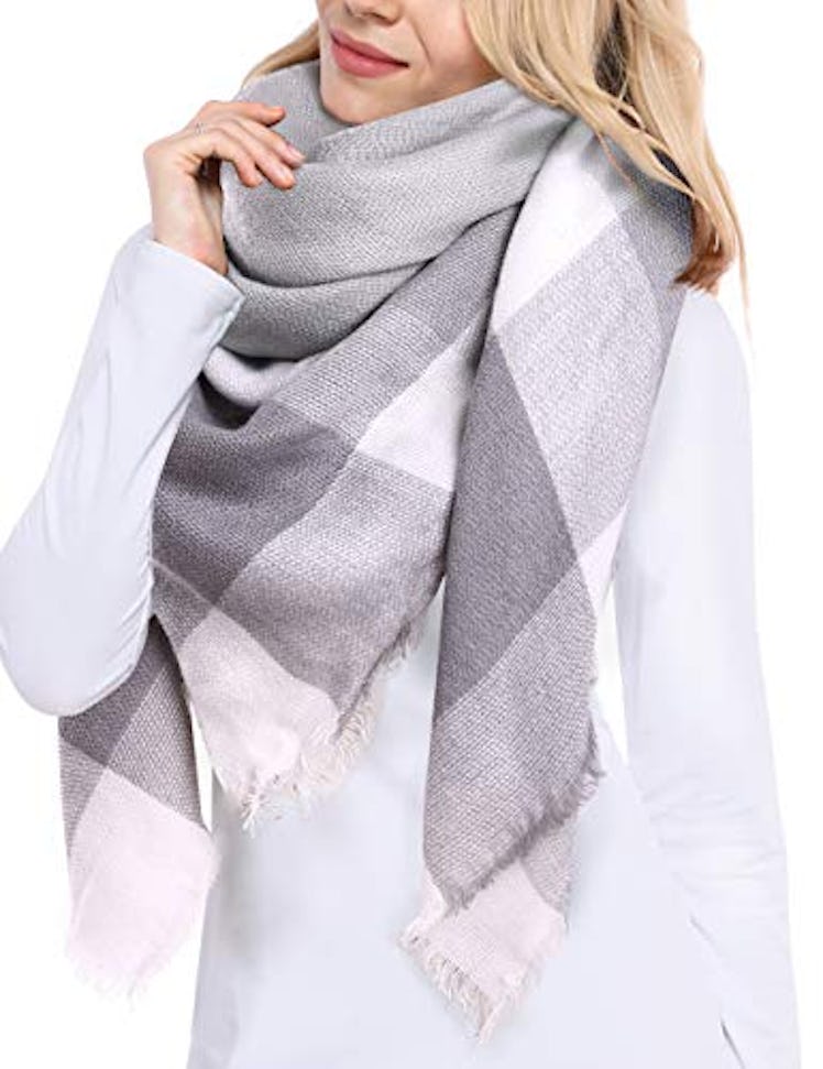 Bess Bridal Plaid Blanket Scarf  
