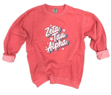 Zeta Tau Alpha Comfort Colors Throwback Sorority Sweatshirt