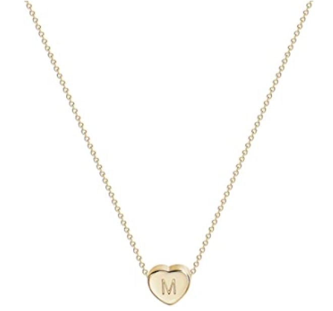Fettero 14k Gold Initial Heart Necklace