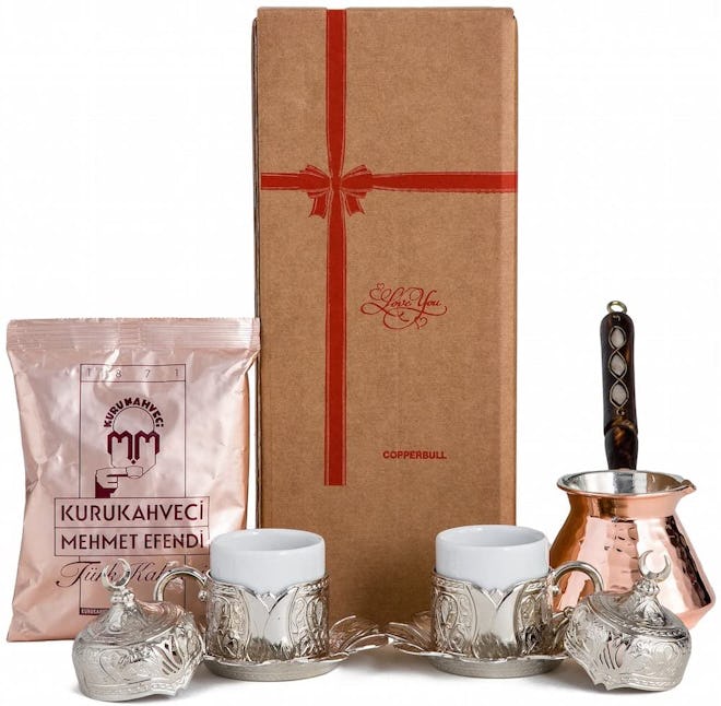 CopperBull Turkish Coffee Pot Set For 2 (10 Piece) 