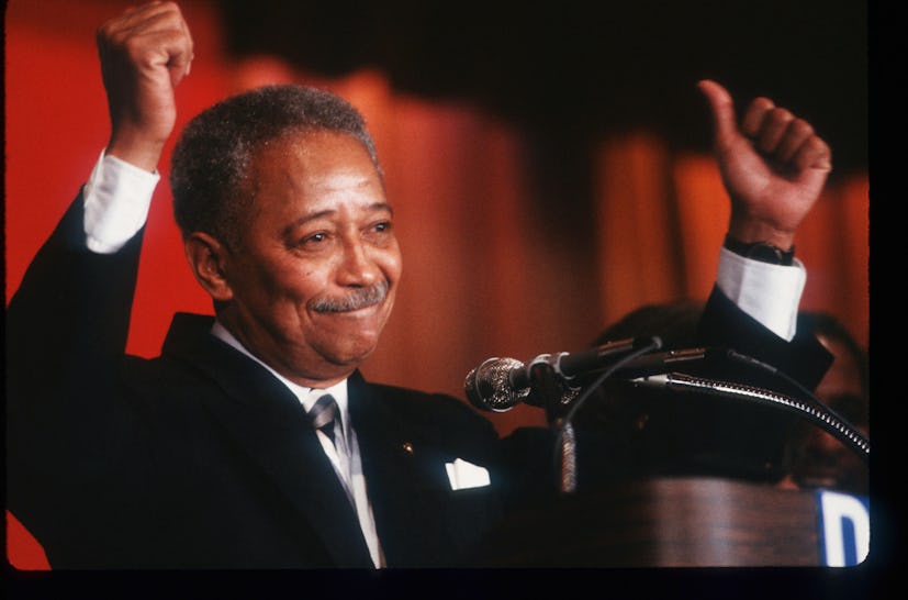 David Dinkins after winning the New York City mayoral race in 1989