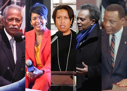 David Dinkins, Keisha Lance Bottoms, Muriel Bowser, Bernard Hogan-Howe, and Wilson Goode