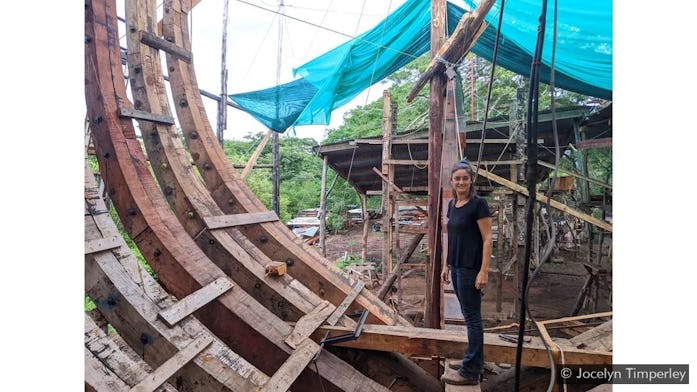 Ceiba is a zero-emissions shipping boat made of wood.