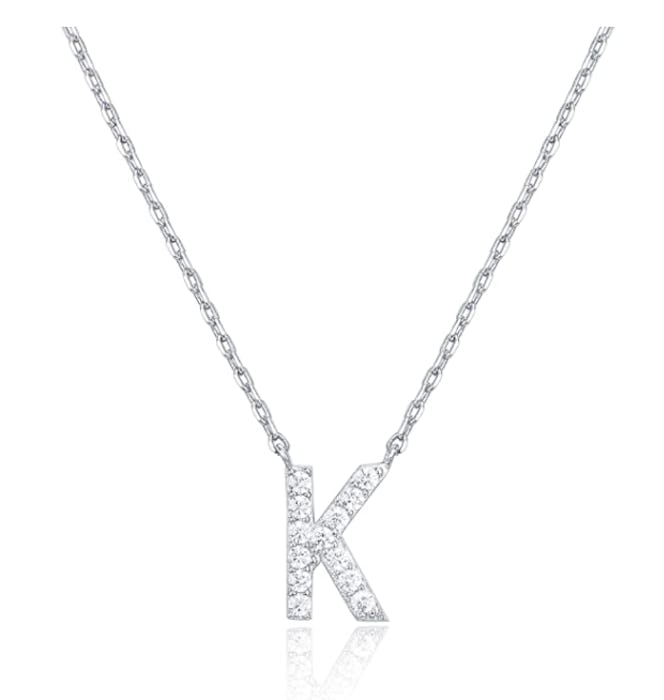 PAVOI Cubic Zirconia Initial Necklace