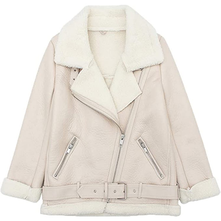 LY VAREY LIN Faux Shearling Moto Jacket