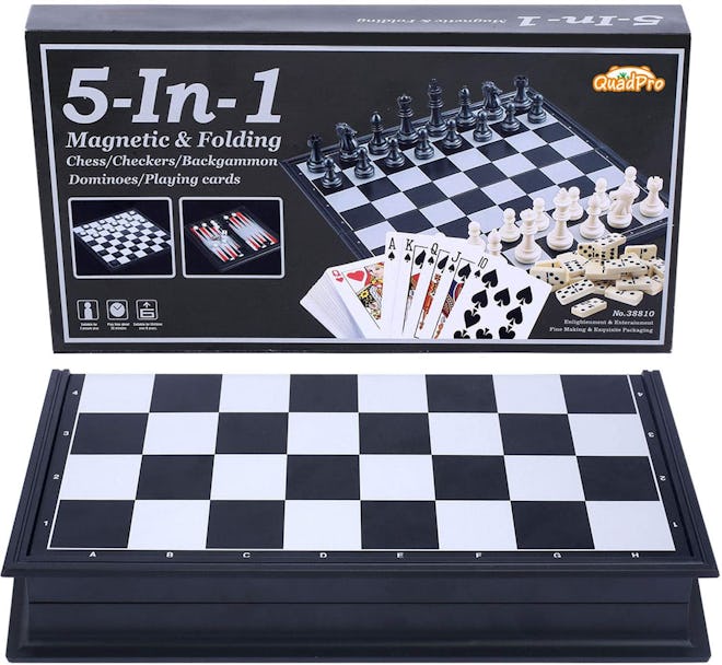 Quadpro 5-in-1 Magnetic Board Game Set 