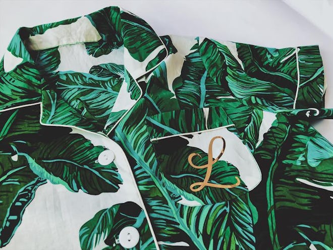 Green Palm Leaves Pajama Set