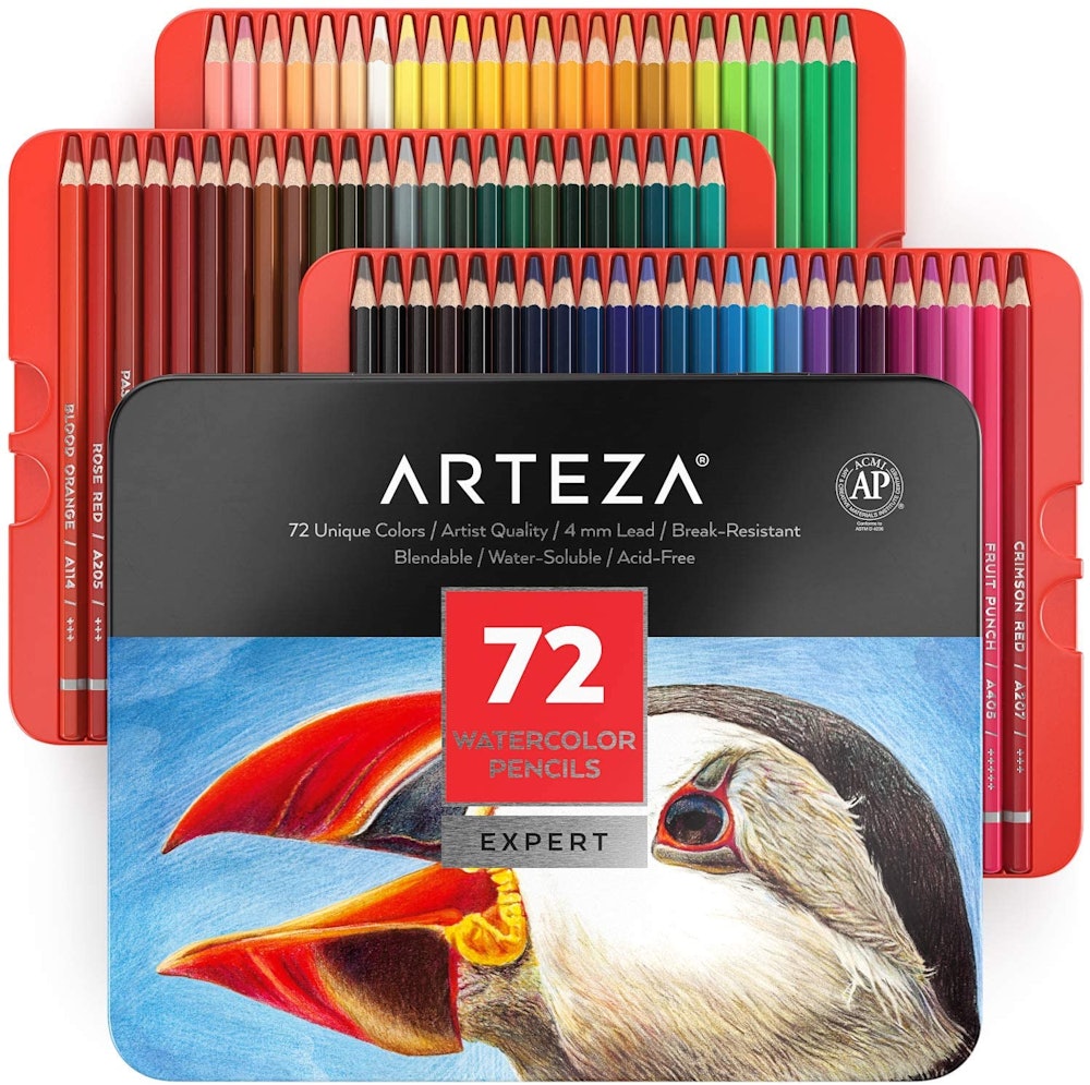 Arteza Professional Watercolor Pencils (72-Piece)