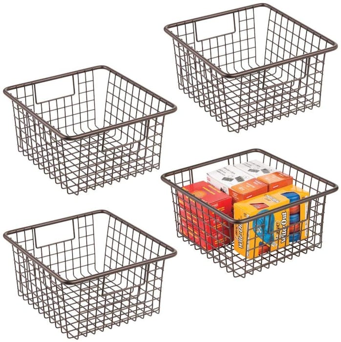 mDesign Farmhouse Metal Storage Bins (4-Pack)