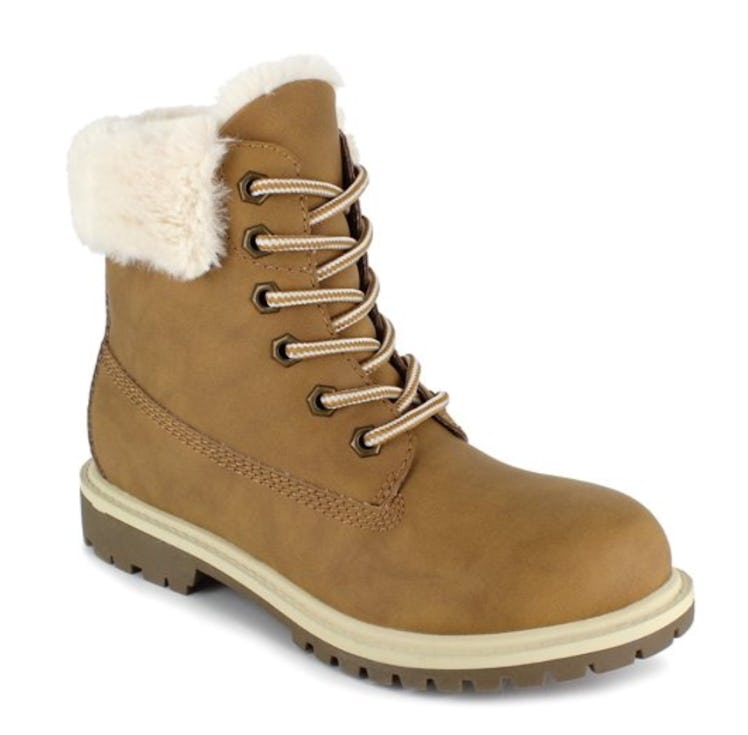 PORTLAND by Portland Boot Company Faux Fur Trim Lace Up Boot 