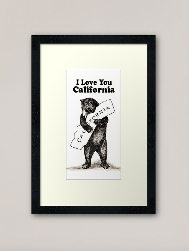 Vintage I Love You California Framed Art Print