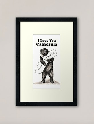 Vintage I Love You California Framed Art Print