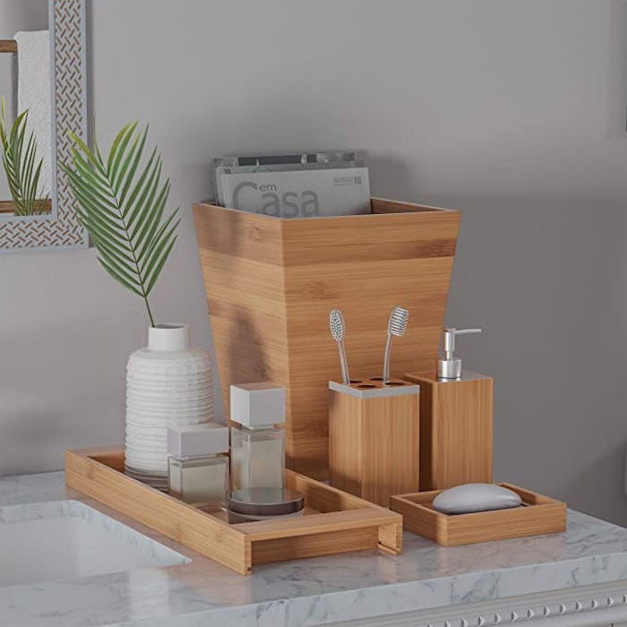 Lavish Home Bamboo Bath Accessories (5-Piece Set)