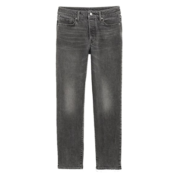 High-Waisted O.G. Straight Ankle Gray Button-Fly Jeans