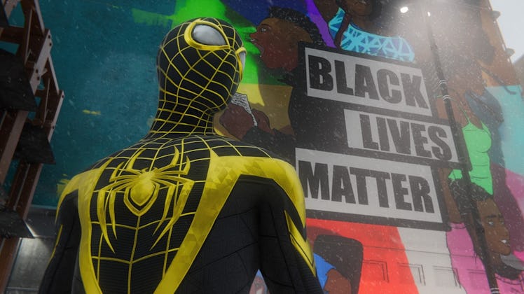 spider-man miles morales black lives matter mural