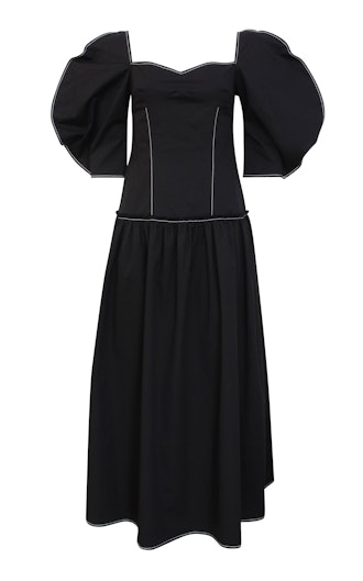 Louisa Puff-Sleeve Cotton Midi Dress