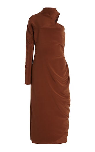 Ola Asymmetric Silk Midi Dress
