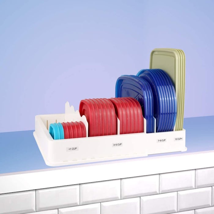 SWOMMOLY Expandable Food Container Lid Organizer