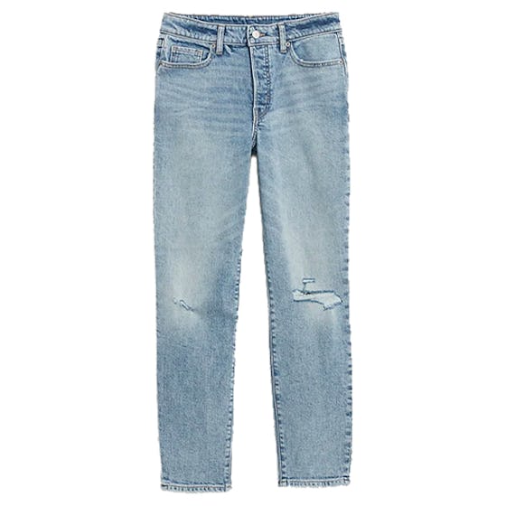 High-Waisted O.G. Straight Button-Fly Ripped Jeans