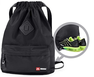 WANDF Sport Drawstring Backpack With Shoe Compartment