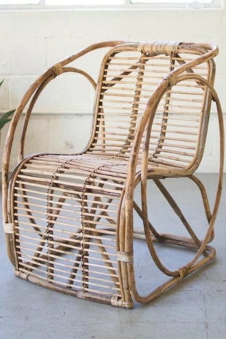 Bamboo Rattan Chair with Circle Sides