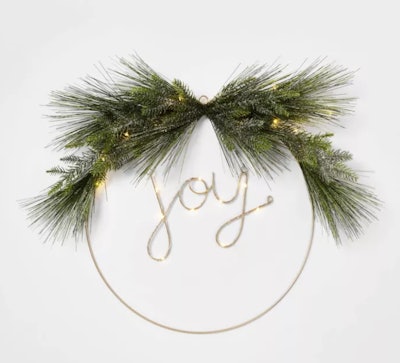 24-inch Pre-Lit Joy Flocked LED Wreath