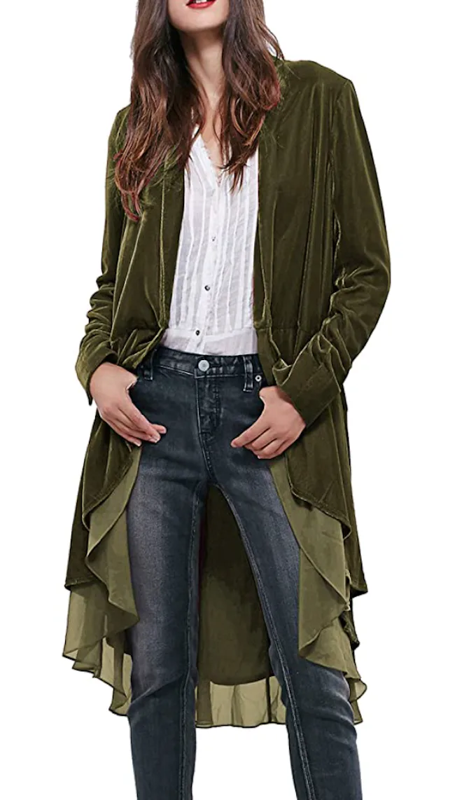 R.Vivimos Long Velvet Blazer