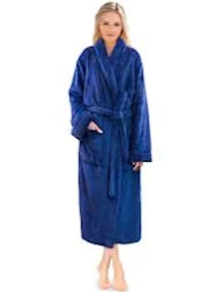 PAVILIA Premium Womens Plush Soft Robe Fluffy, Warm, Fleece Sherpa Shaggy Bathrobe