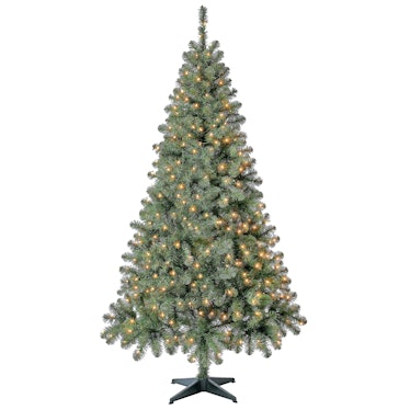Holiday Time Pre-Lit Madison Pine Artificial Christmas Tree, 6.5', Mini Clear Lights