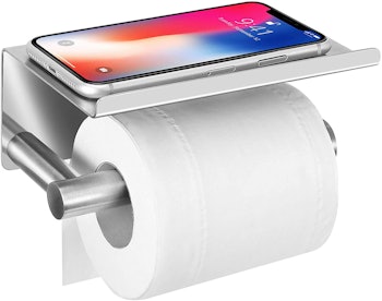 UgBaBa Toilet Paper Holder with Anti-Drop Phone Shelf