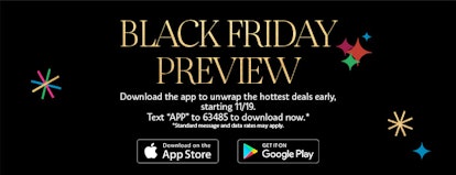 A black image with the words "Black Friday Preview" and details about Sephora's app printed on it.