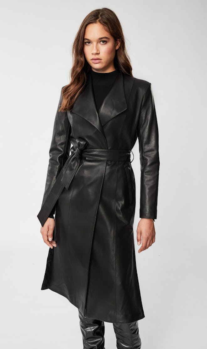 Selena Leather Trench Coat