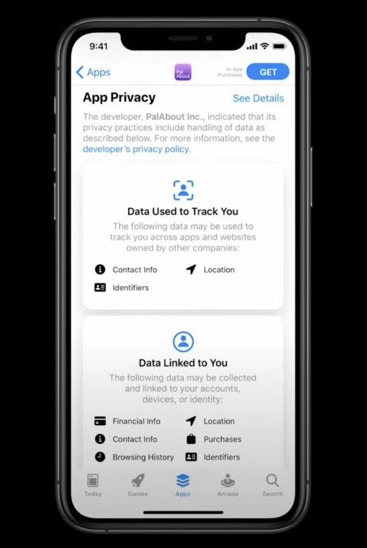 Apple's new privacy labels in the App Store will disclose what data an app collects.