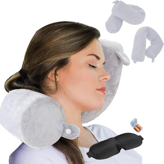 ZOYLEE Twist Memory Foam Travel Pillow