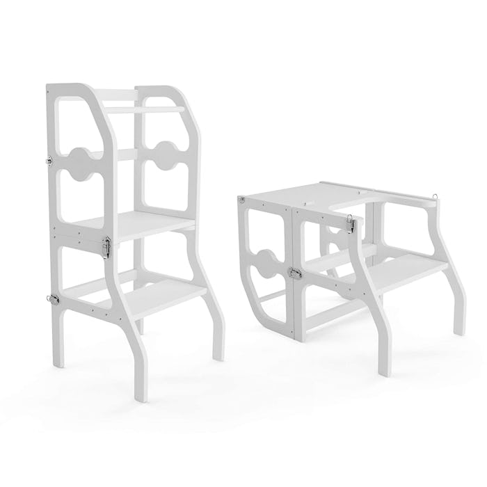 White kitchen stand for toddler.