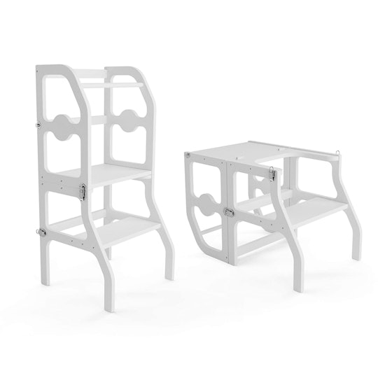 White kitchen stand for toddler.