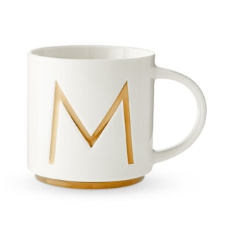 William Sonoma's gold monogram mug. 