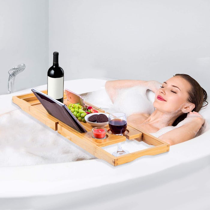 VaeFae Bamboo Bathtub Caddy Tray