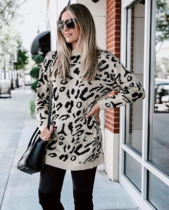 PRETTYGARDEN Casual Leopard Print Sweater