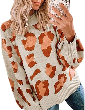 PRETTYGARDEN Leopard Print Sweater