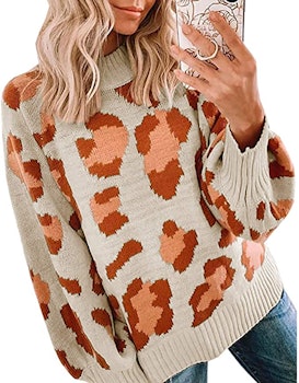 PRETTYGARDEN Leopard Print Sweater