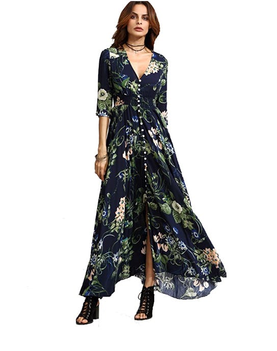 Milumia Button-Up Split Maxi Dress