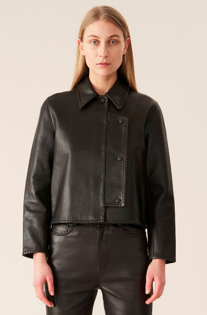 Stitch Leather Jacket