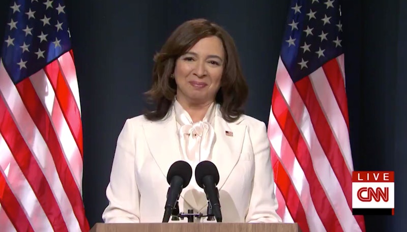 Maya Rudolph portrays Kamala Harris in 'SNL' election cold open.