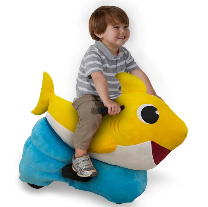The new Baby Shark plush ride on toy is perfect for little ocean explorers.