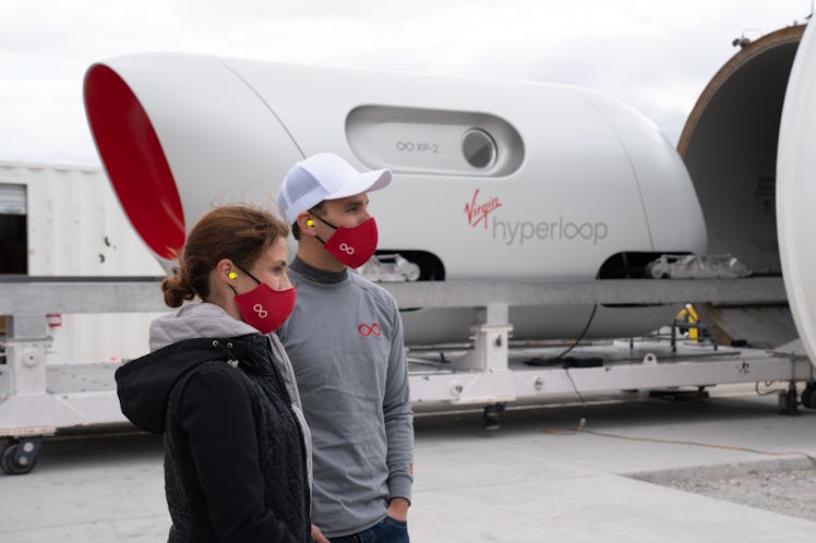 Josh Giegel and Sara Luchian outside XP-2.