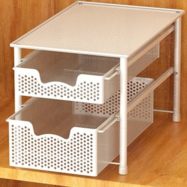 Simple Houseware Stackable 2-Tier Sliding Basket Organizer Drawer