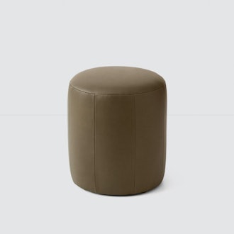 Torres Round Leather Ottoman - Small