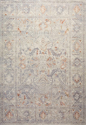 Rosemarie ROE-05 Oatmeal / Lavender Oriental Area Rug 6'-3" x 9'