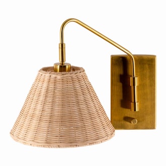 Rattan + Gold Sconce